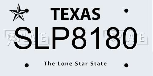 SLP8180 Texas License Plate