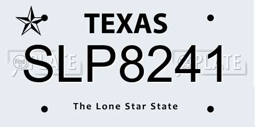 SLP8241 Texas License Plate