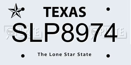 SLP8974 Texas License Plate