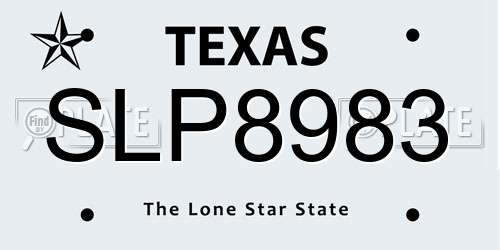 SLP8983 Texas License Plate