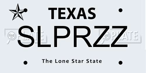 SLPRZZ Texas License Plate