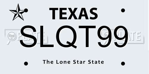 SLQT99 Texas License Plate