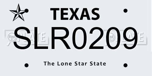 SLR0209 Texas License Plate