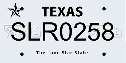 SLR0258 Texas License Plate