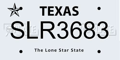 SLR3683 Texas License Plate