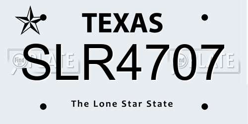 SLR4707 Texas License Plate