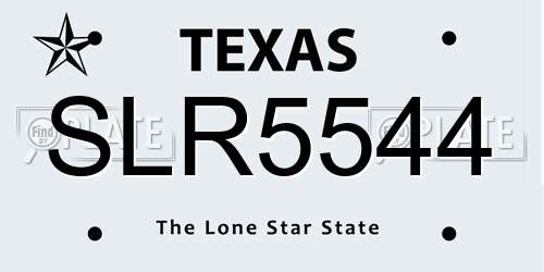 SLR5544 Texas License Plate