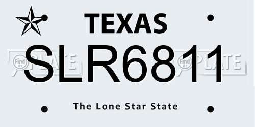 SLR6811 Texas License Plate