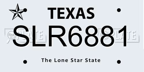 SLR6881 Texas License Plate