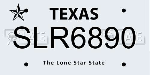 SLR6890 Texas License Plate