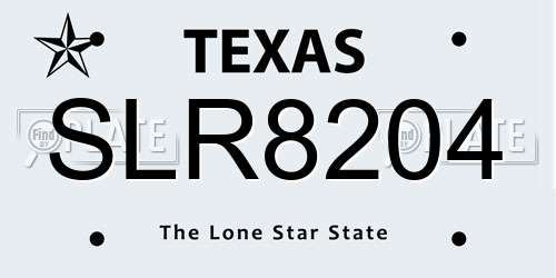 SLR8204 Texas License Plate