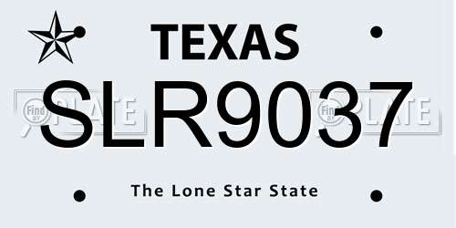 SLR9037 Texas License Plate
