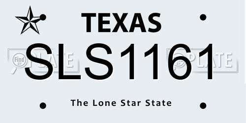 SLS1161 Texas License Plate