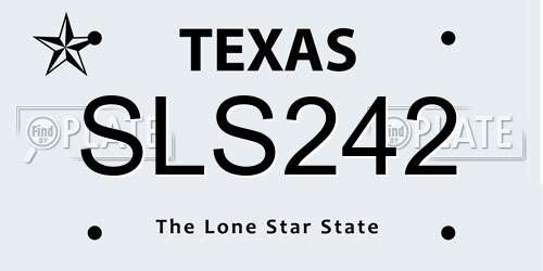 SLS242 Texas License Plate