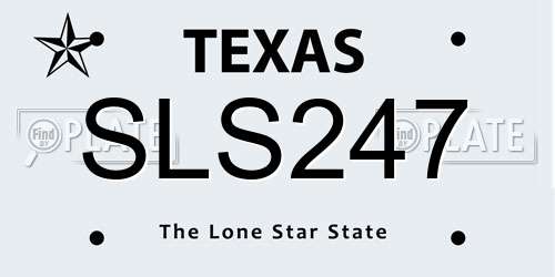 SLS247 Texas License Plate