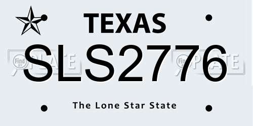 SLS2776 Texas License Plate