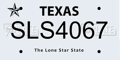 SLS4067 Texas License Plate