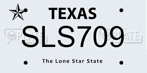 SLS709 Texas License Plate