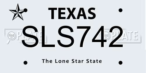 SLS742 Texas License Plate
