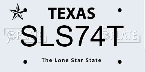 SLS74T Texas License Plate