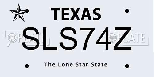 SLS74Z Texas License Plate