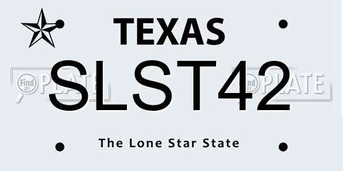 SLST42 Texas License Plate