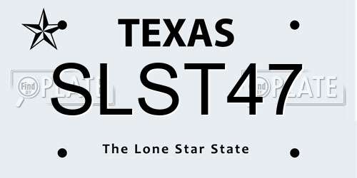 SLST47 Texas License Plate