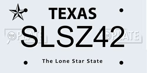 SLSZ42 Texas License Plate