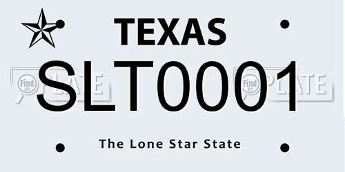 SLT0001 Texas License Plate