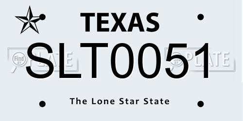 SLT0051 Texas License Plate