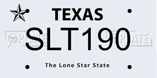 SLT190 Texas License Plate