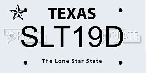 SLT19D Texas License Plate