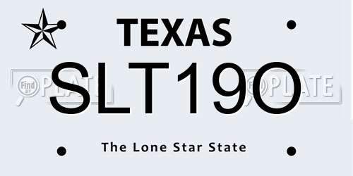 SLT19O Texas License Plate