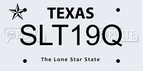 SLT19Q Texas License Plate