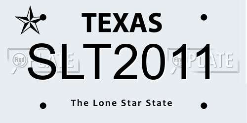 SLT2011 Texas License Plate