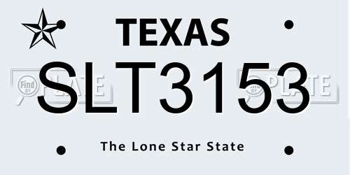 SLT3153 Texas License Plate