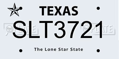SLT3721 Texas License Plate
