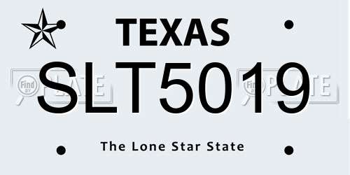 SLT5019 Texas License Plate
