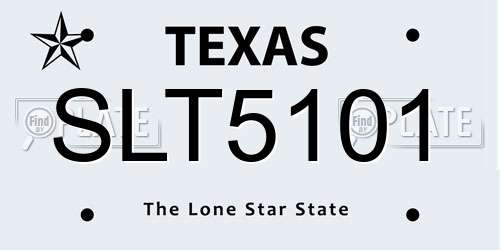 SLT5101 Texas License Plate