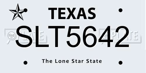 SLT5642 Texas License Plate