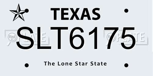 SLT6175 Texas License Plate
