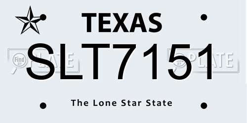 SLT7151 Texas License Plate