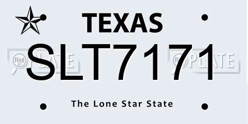 SLT7171 Texas License Plate