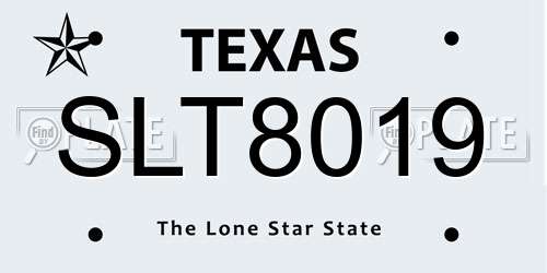 SLT8019 Texas License Plate
