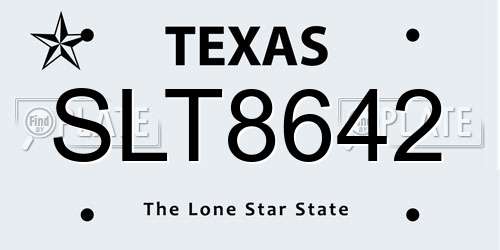 SLT8642 Texas License Plate