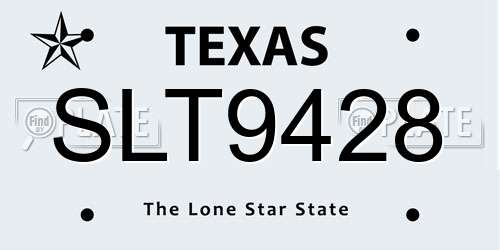 SLT9428 Texas License Plate
