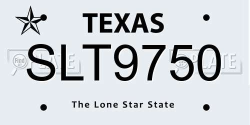 SLT9750 Texas License Plate