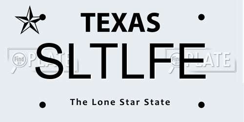 SLTLFE Texas License Plate