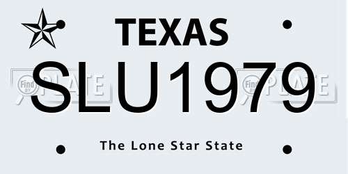 SLU1979 Texas License Plate