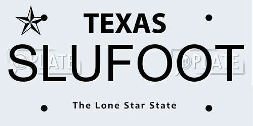 SLUFOOT Texas License Plate